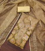 chiku viscose organza handwork unstitched dress material