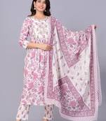 Pink cotton printed kurti