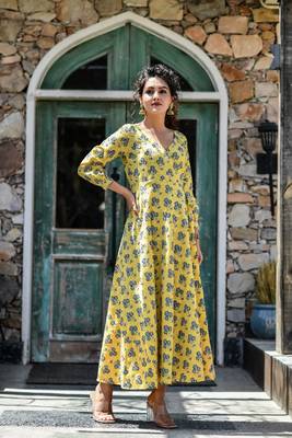 Yellow comfortable ethnic dress 1
