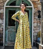 Yellow comfortable ethnic dress