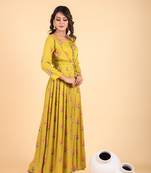 Green empire ethnic dress