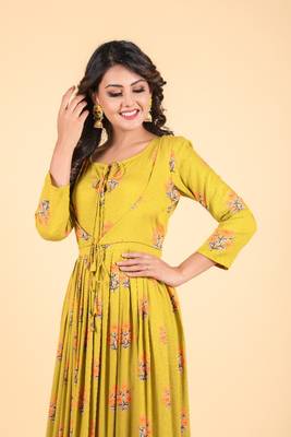 Green empire ethnic dress 5