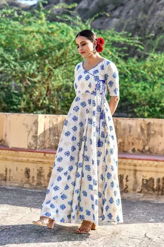 Off white empire ethnic dress