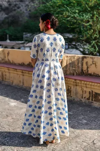 Off white empire ethnic dress