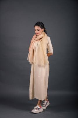 Beige empire ethnic dress 1