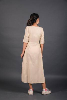 Beige empire ethnic dress 3