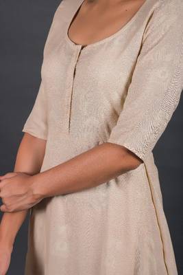 Beige empire ethnic dress 5