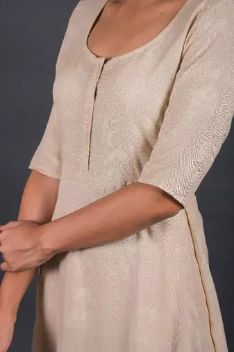 Beige empire ethnic dress