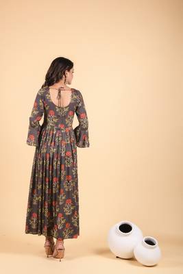 Grey empire ethnic dress 4
