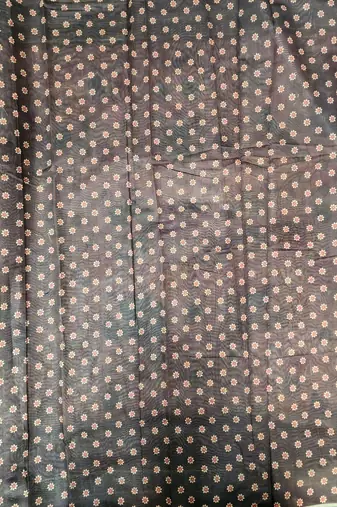 Peach Cotton Blend Printed Work Rich Pallu Saree With Blouse