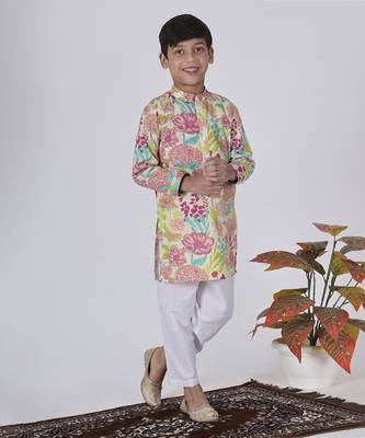 Pink fern kurta set 1