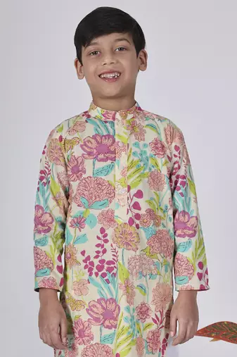 Pink fern kurta set