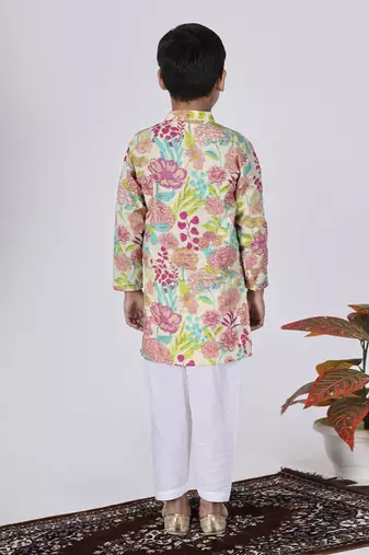 Pink fern kurta set