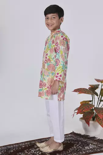 Pink fern kurta set