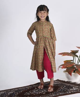 Green bamboo kurta set 1