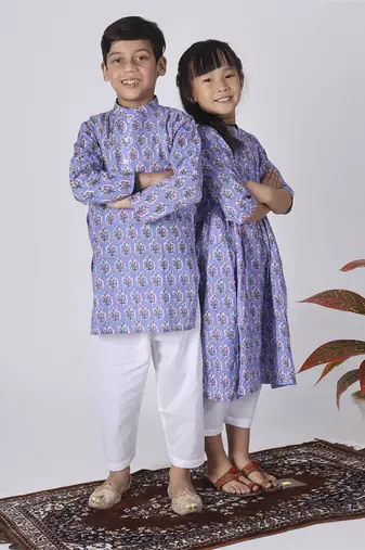 Lavender orchid kurta set