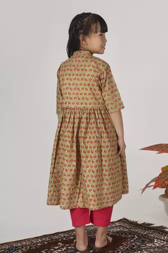 Green bamboo kurta set