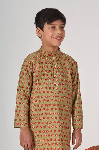 Green moss kurta set