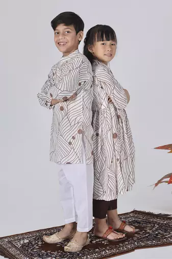 Brown mocha kurta set