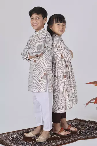 Brown clay kurta set