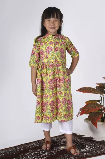 Yellow lemon kurta set