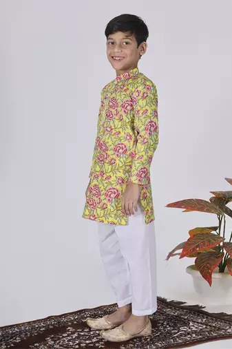 Yellow thyme kurta set