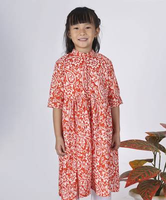 Orange poppy kurta set 2