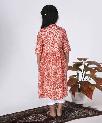 Orange poppy kurta set 4