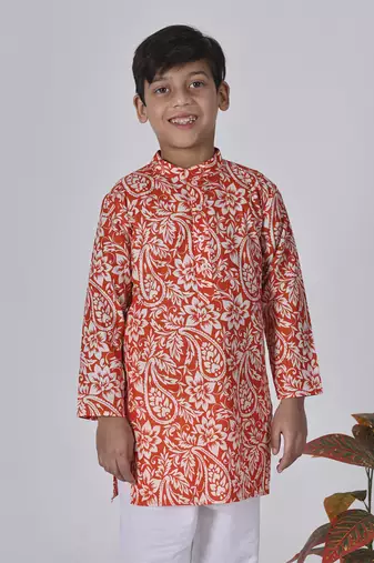Orange yam kurta set