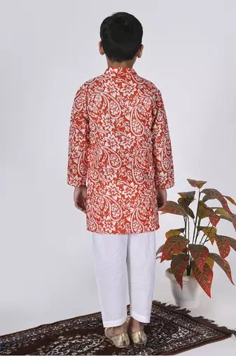 Orange yam kurta set