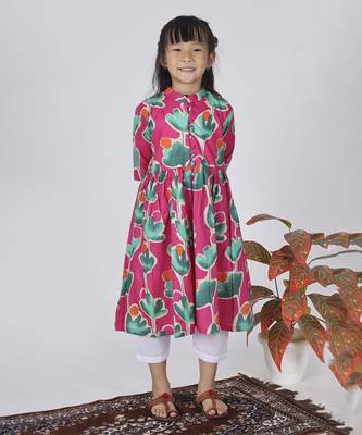 Pink peony kurta set 1