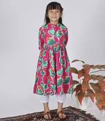 Pink peony kurta set