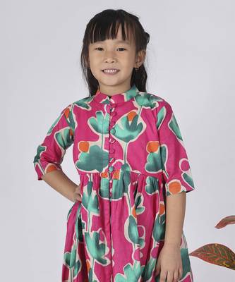 Pink peony kurta set 2
