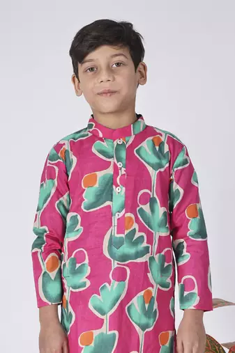 Pink taffy kurta set