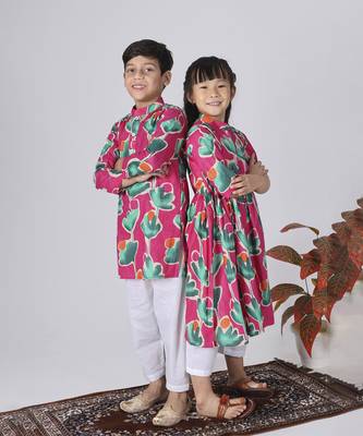 Pink taffy kurta set 3
