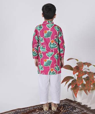 Pink taffy kurta set 4