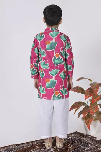 Pink taffy kurta set
