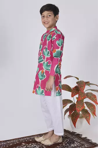 Pink taffy kurta set