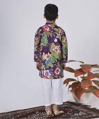 Purple hibiscus kurta set 4