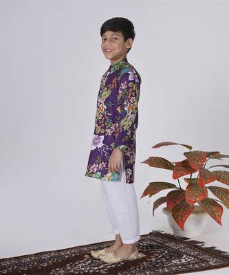 Purple hibiscus kurta set 5