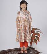 Beige sepia kurta set