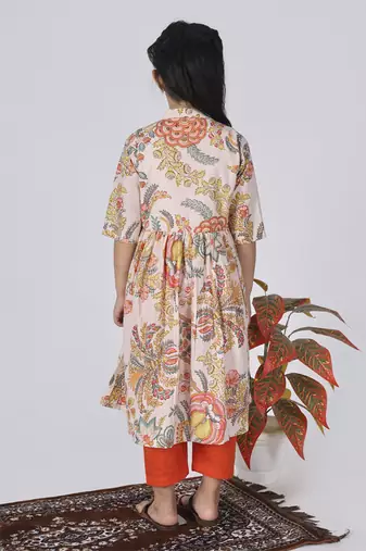 Beige sepia kurta set