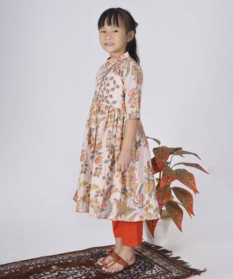 Beige sepia kurta set 5