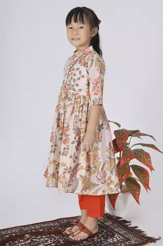 Beige sepia kurta set