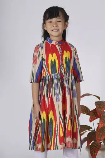 Multicolor peacock kurta set