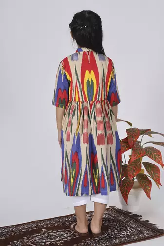 Multicolor peacock kurta set