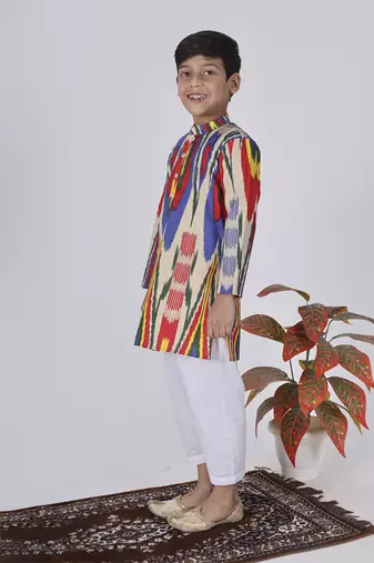 Multicolor fire kurta set