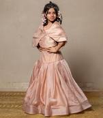 Shawl style cape with beaded work and pleated lehenga