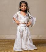 Chic and elegant-white top with pants and jacket