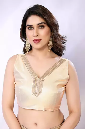 Olive embellished tissue  saree with blouse piece